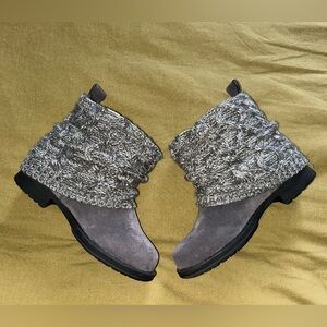 Muk Luks Gray Knit Ankle Booties